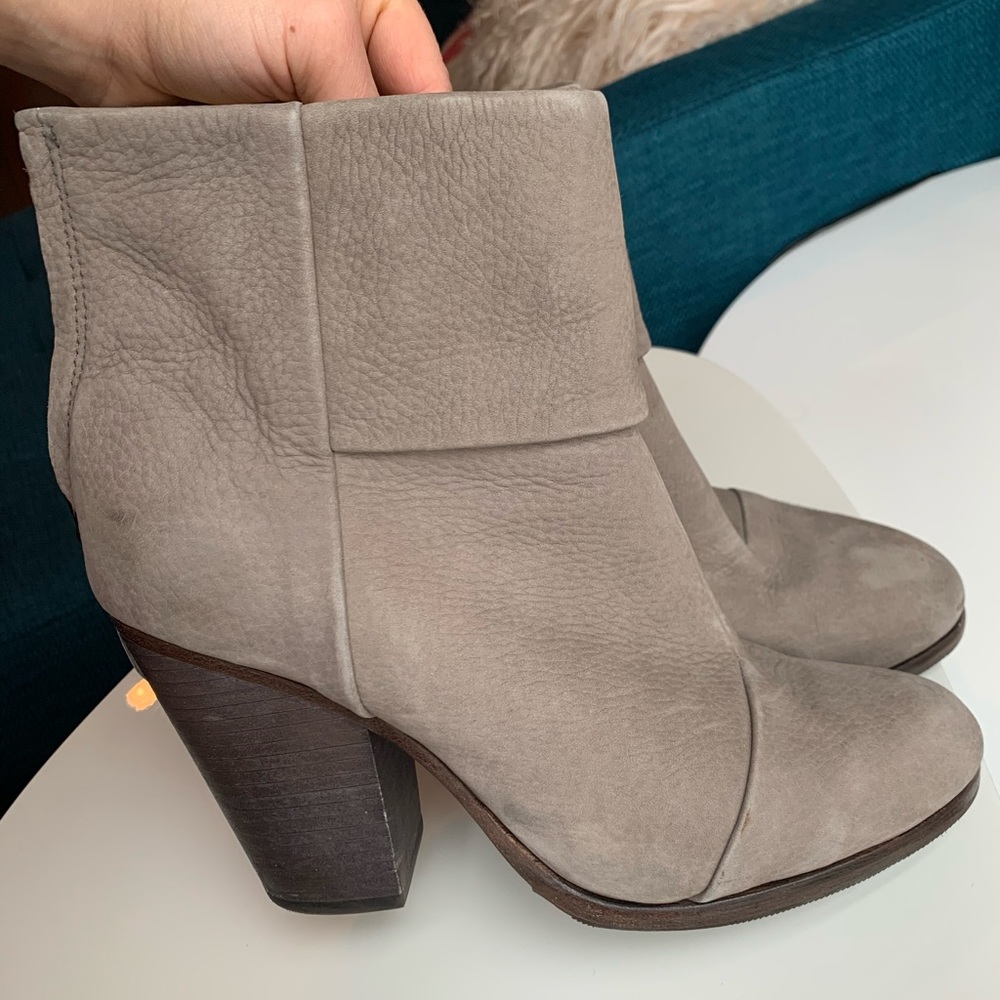 rag & bone Taupe Leather Ankle Booties